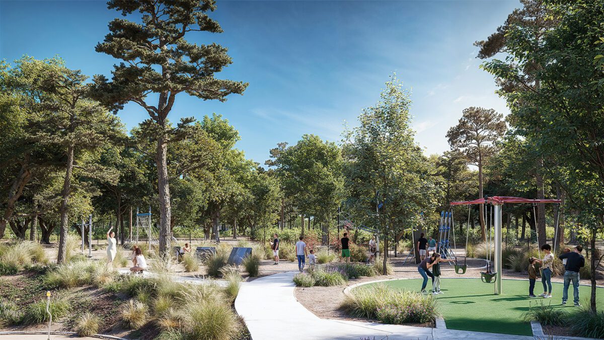rendering of outdoor space and trails